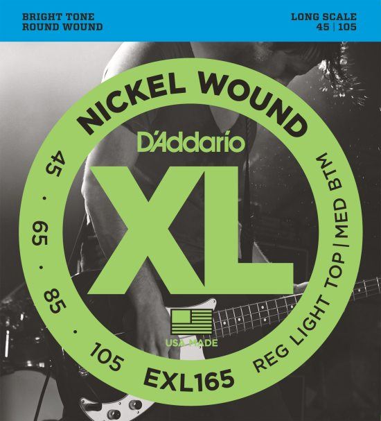 EXL165TP Nickel Wound Bass, Light, 45-105, Long Scale - 2 sæt